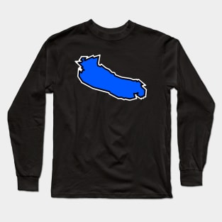 Gabriola Island in a Fresh Indigo Blue Colour - Simple Silhouette - Gabriola Island Long Sleeve T-Shirt